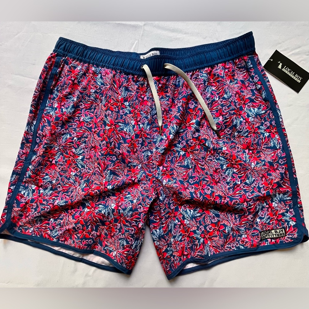 NWT Local Boy Outfitters Swim Shorts/Trunk Size XXL Quick Dry Vibrant Boat Day